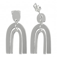 Silver modern design earring